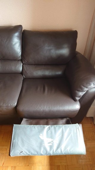 Sofá de Piel Marrón Reclinable