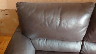 Sofá de Piel Marrón Reclinable