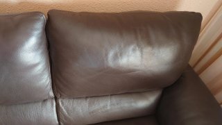 Sofá de Piel Marrón Reclinable