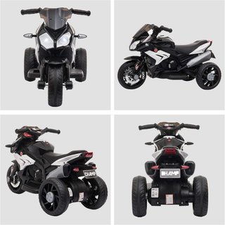 Moto Eléctrica para Niños 3-5 Años Max. 25Kg Con Luces, Música, Batería 6V Y Velocidad 3Km/H, 86X42X52 Cm, Negro