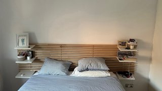 Cabecero Ikea Mandal Madera y Blanco