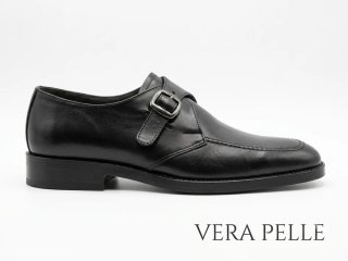 Scarpe pelle eleganti uomo fibbia nera