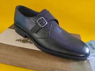 Scarpe pelle eleganti uomo fibbia nera