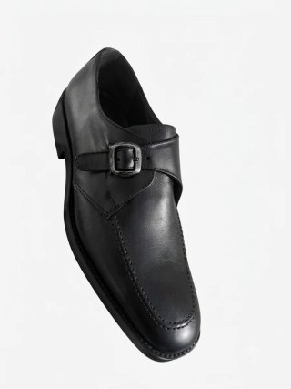 Scarpe pelle eleganti uomo fibbia nera