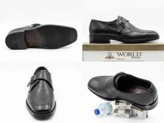 Scarpe pelle eleganti uomo fibbia nera