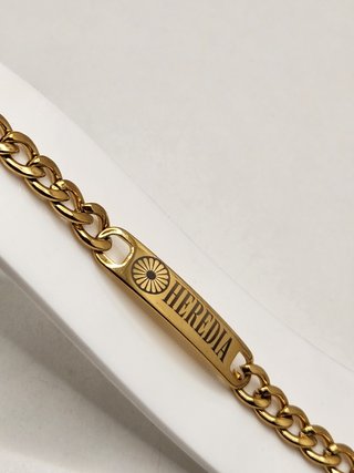 Pulsera esclava chapada en oro Heredia