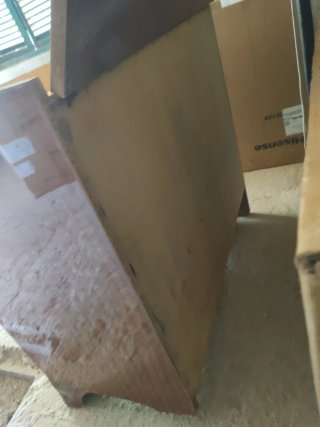 Mueble baúl vintage con llave y cajón