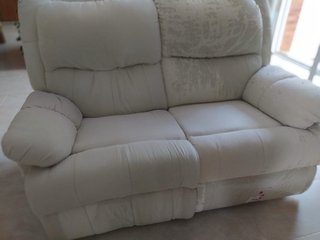 Sofá MOBILU beige/blanco