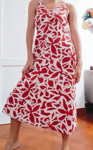 Vestido estampado floral V-neck tirantes