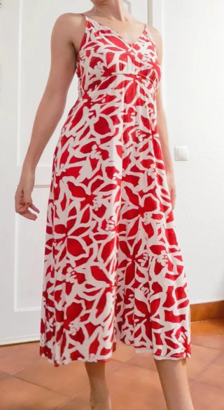 Vestido estampado floral V-neck tirantes
