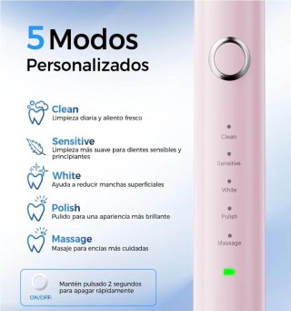 Cepillo Eléctrico Rotatorio Rosa + 8 Cabezales