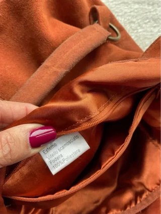 Borsa vitello scamosciato ruggine vintage UPIM