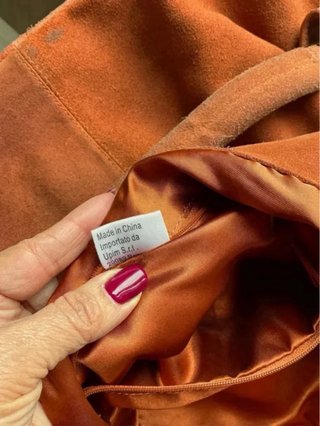 Borsa vitello scamosciato ruggine vintage UPIM