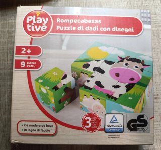 Puzzle cubos de madera Playtive 9 piezas Nuevo