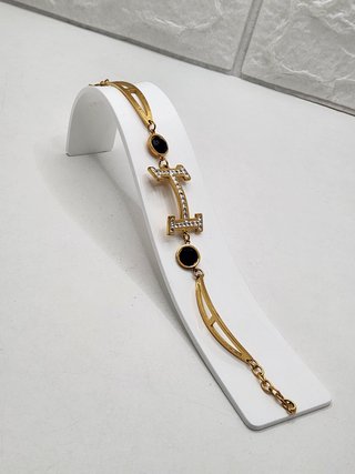 Pulsera Acero Baño Oro Negro