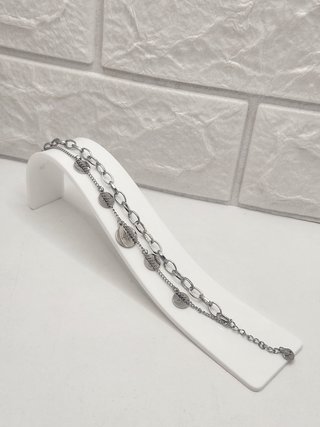 Pulsera doble cadena acero quirúrgico