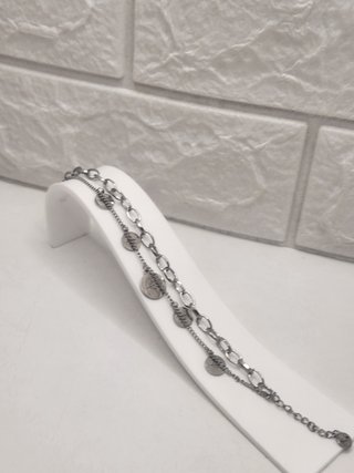 Pulsera doble cadena acero quirúrgico