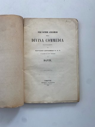 Sulle dottrine astronomiche della Divina Commedia.
