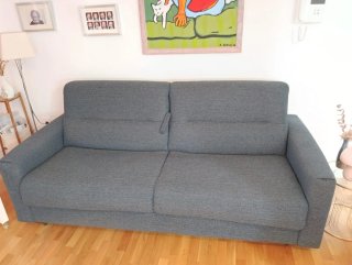 Sofá Cama azul marino de Tela
