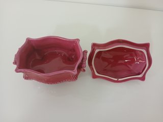 Portagioie vintage ceramica bordeaux