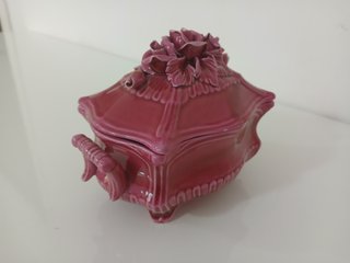 Portagioie vintage ceramica bordeaux