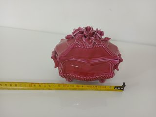 Portagioie vintage ceramica bordeaux