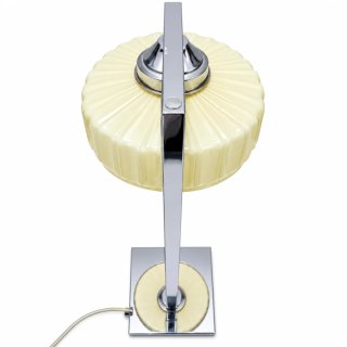 Candeeiro de mesa opalino canelado