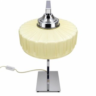 Candeeiro de mesa opalino canelado