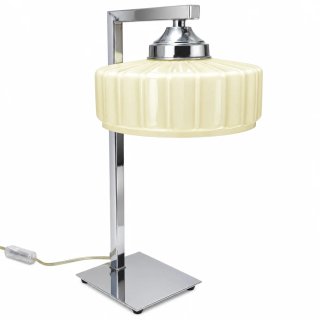 Candeeiro de mesa opalino canelado