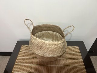 Cestas de mimbre plegables con asas (3 unidades)