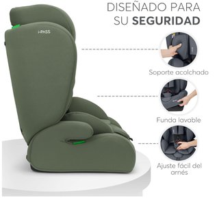 KikkaBoo Silla de Coche Grupo 1 2 3  Verde