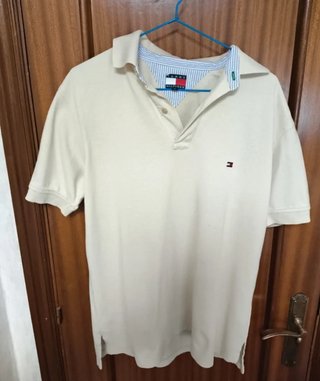 Polo Vintage Tommy Hilfiger Beige Y2K Talla M