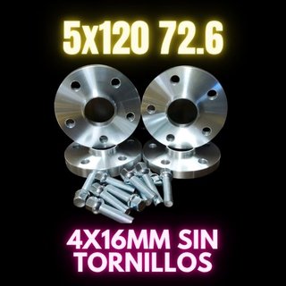 4 separadores 5x120 72.6 de 16mm sin tornillos