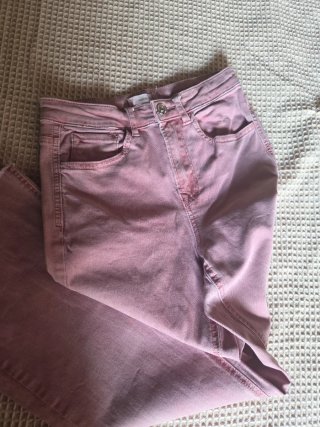 Vaqueros Mango Rosa Desgastados