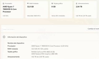PC Gaming Ryzen 7800X3D 32GB RAM RTX 4060