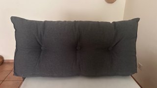 Cojín respaldo gris tela