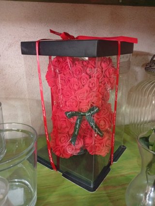 Osito de rosas de foam