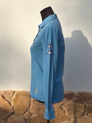 Polo Valecuatro Mujer Manga Larga Azul