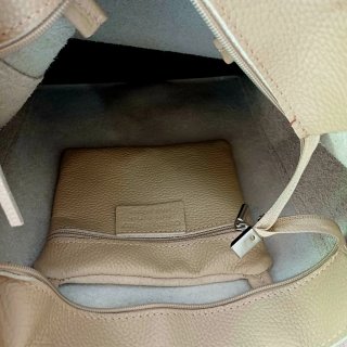 Borsa shopping in pelle beige