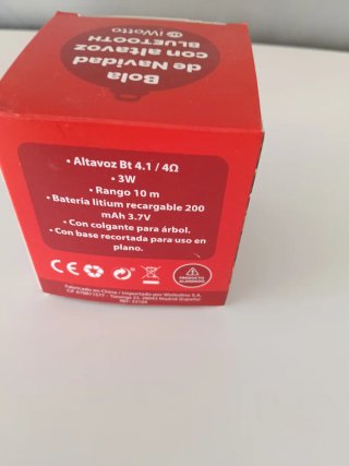 Bola Navidad Altavoz Bluetooth Roja