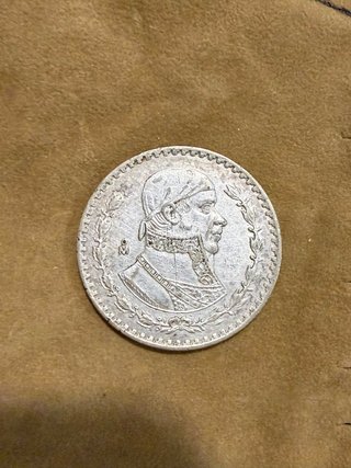Moneda 1 Peso Mexicano de 1962. Plata