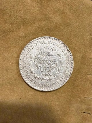 Moneda 1 Peso Mexicano de 1962. Plata