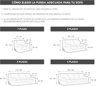 Funda Elástica de sofá color Antracita 3 Plazas