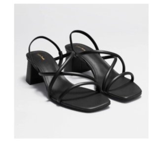 Sandalias tacón negras tiras finas