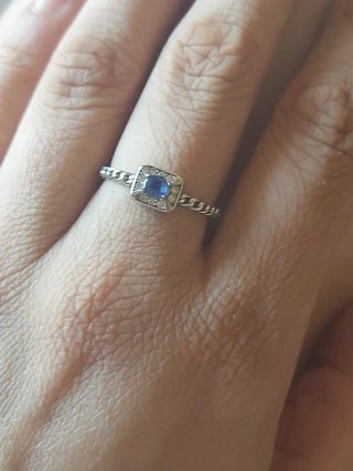 Anillo Plata Zafiro Azul