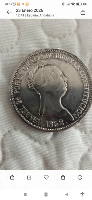 Moneda Antigua 20 Reales España