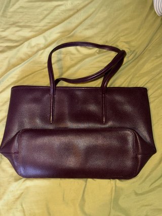 Bolso Tote Lacoste Piel Perforada Morado