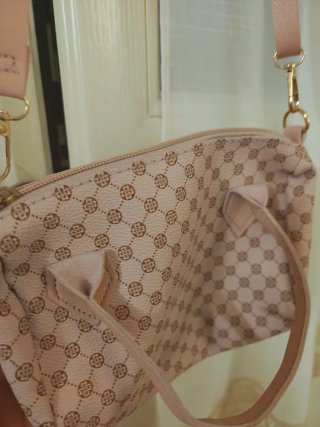 Borsa bambina beige e rosa