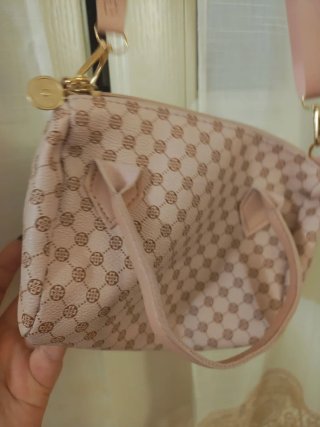 Borsa bambina beige e rosa