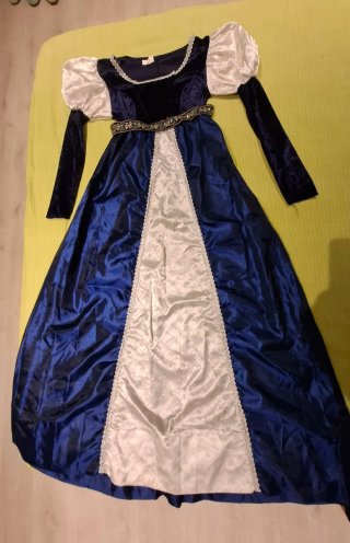 Disfraz Princesa Medieval Azul y Blanco